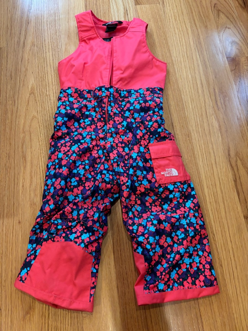 The North Face Coral Top Navy Floral Kids Snow Overalls